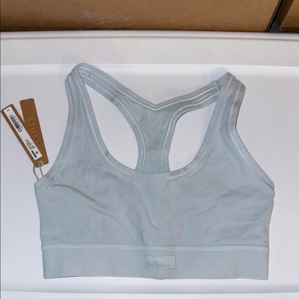 Skims Cotton Jersey Racerback Bralette Opal Small - Picture 2 of 4